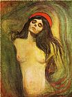 Edvard Munch Canvas Paintings - Madonna 1